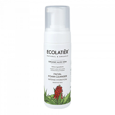 Facial Foam Cleanser Intense Hydration Organic Aloe Vera